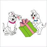 Dalmatian Pups With Present