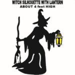 Witch silhouette with lantern