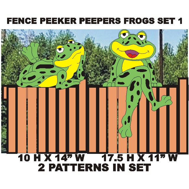 Frog fence sitters set 1 PatternsRus Seasonal Woodworking Patterns