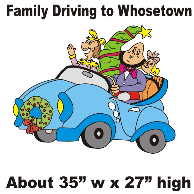 family driving in whimsical whosetown web