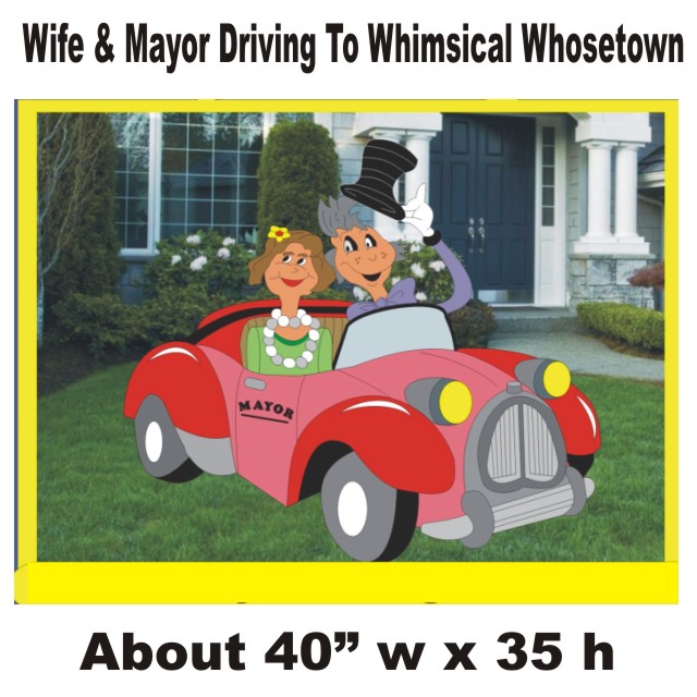 wife and mayor driving to in whimsical whosetown web